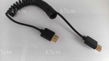 HDMI на HDMI кручёный спиралью, витой короткий — где купить?